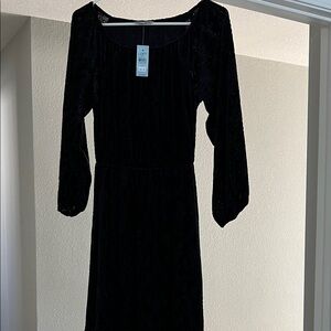 LOFT Elegant Black Long Sleeve Dress NWT